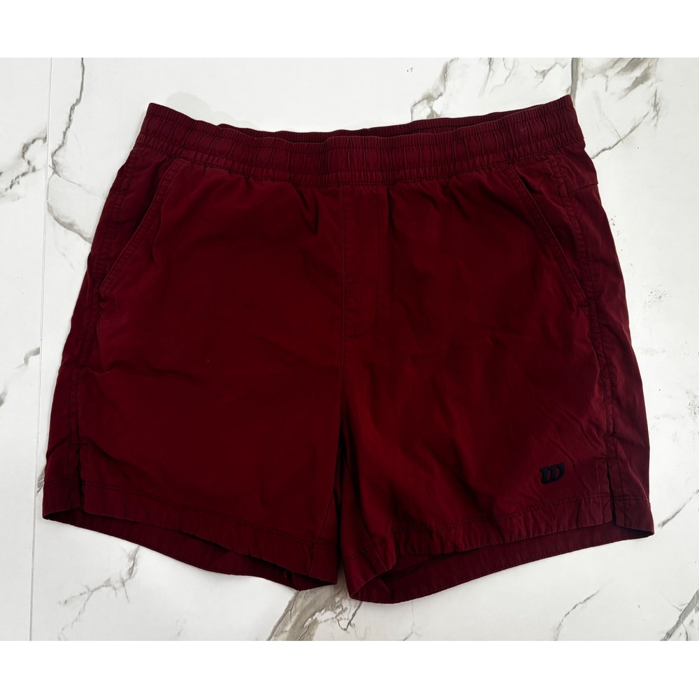 Wilson Mens Tennis Training Shorts Burgundy Red Size S W91M234802W Athletic Gym